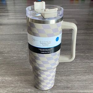 Stainless Steel Tumbler with Checkered Design 40 oz